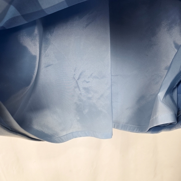 J. Crew Ruffle-trim sheath dress in gingham stretch crepe In Bright Periwinkle - Picture 9 of 13